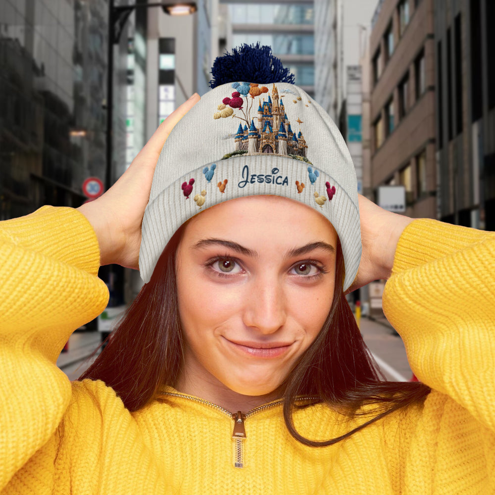 Personalized Disney Castle Beanie Hat Custom Name Gift for Kids Beanie Hat GradoCreations