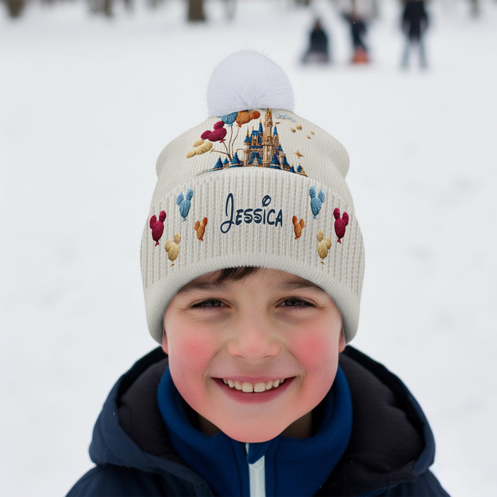Personalized Disney Castle Beanie Hat Custom Name Gift for Kids Beanie Hat GradoCreations