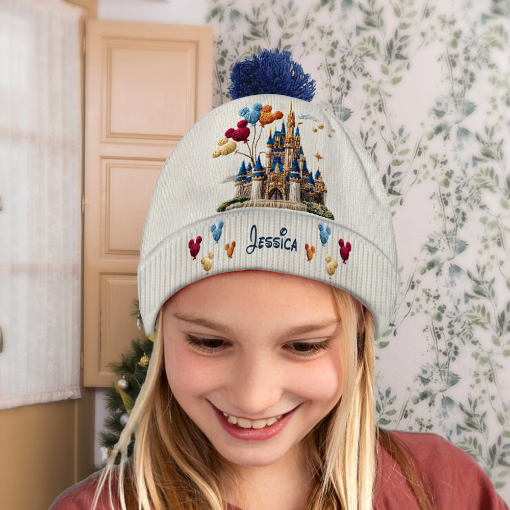 Personalized Disney Castle Beanie Hat Custom Name Gift for Kids Beanie Hat GradoCreations