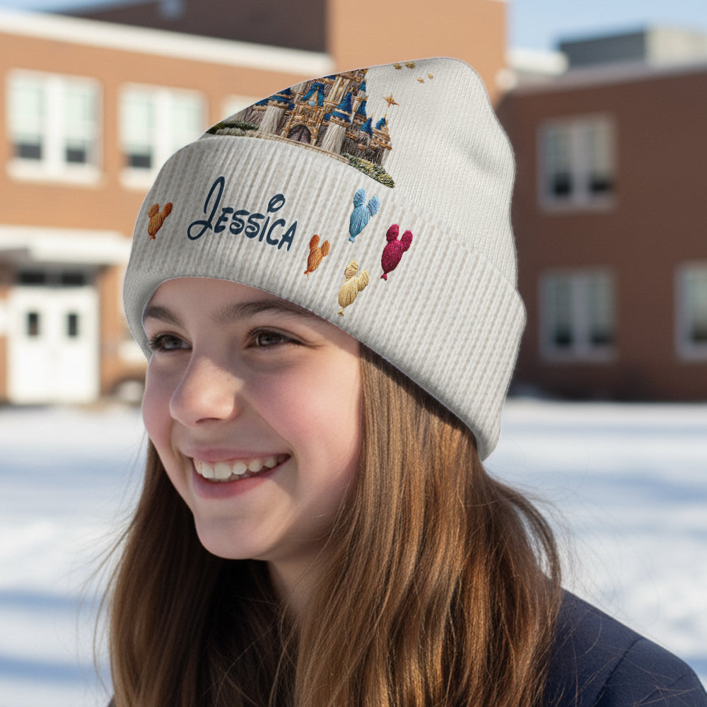 Personalized Disney Castle Beanie Hat Custom Name Gift for Kids Beanie Hat GradoCreations