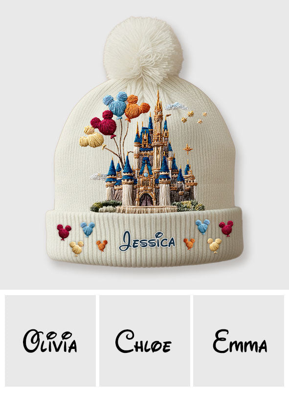 Personalized Disney Castle Beanie Hat Custom Name Gift for Kids Beanie Hat GradoCreations