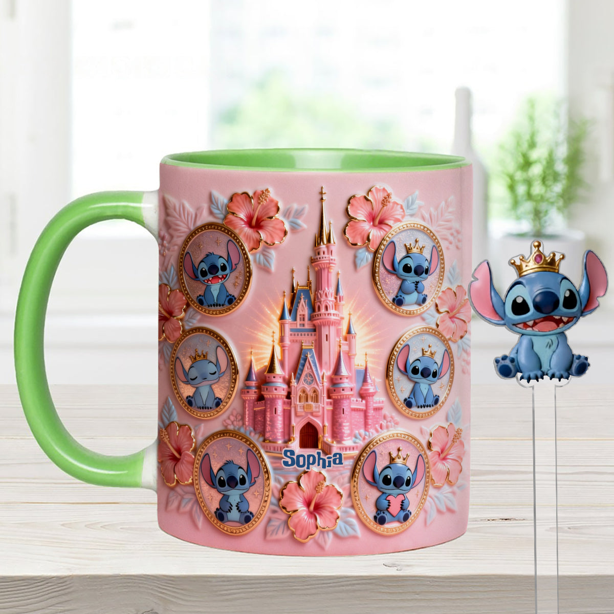 Personalized Ohana Mug Set with Acrylic Stirrer Gift for Family Set Accent Mug with Acrylic Stirrers GradoCreations