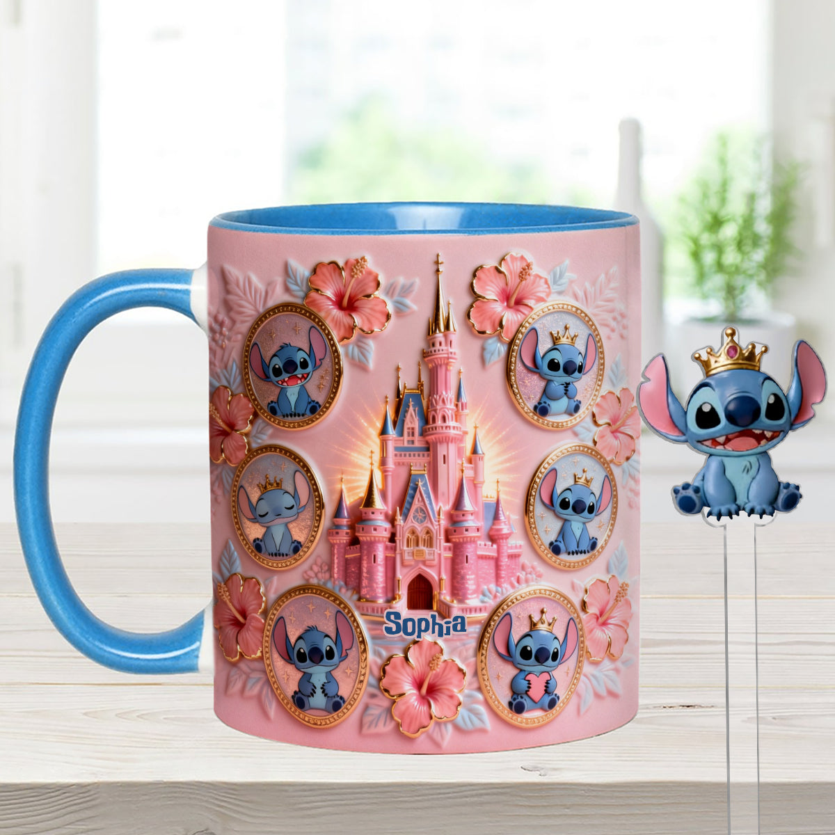 Personalized Ohana Mug Set with Acrylic Stirrer Gift for Family Set Accent Mug with Acrylic Stirrers GradoCreations