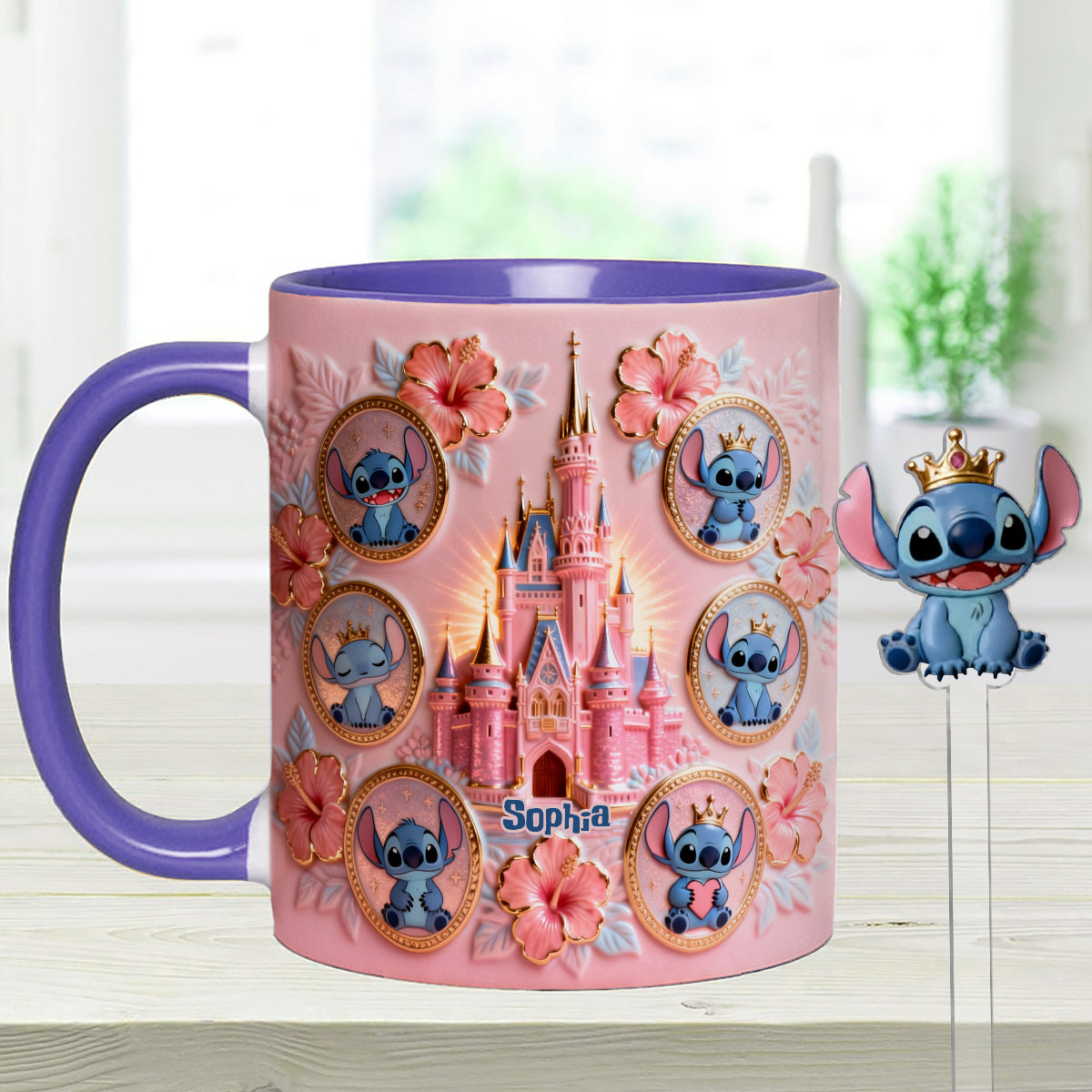 Personalized Ohana Mug Set with Acrylic Stirrer Gift for Family Set Accent Mug with Acrylic Stirrers GradoCreations