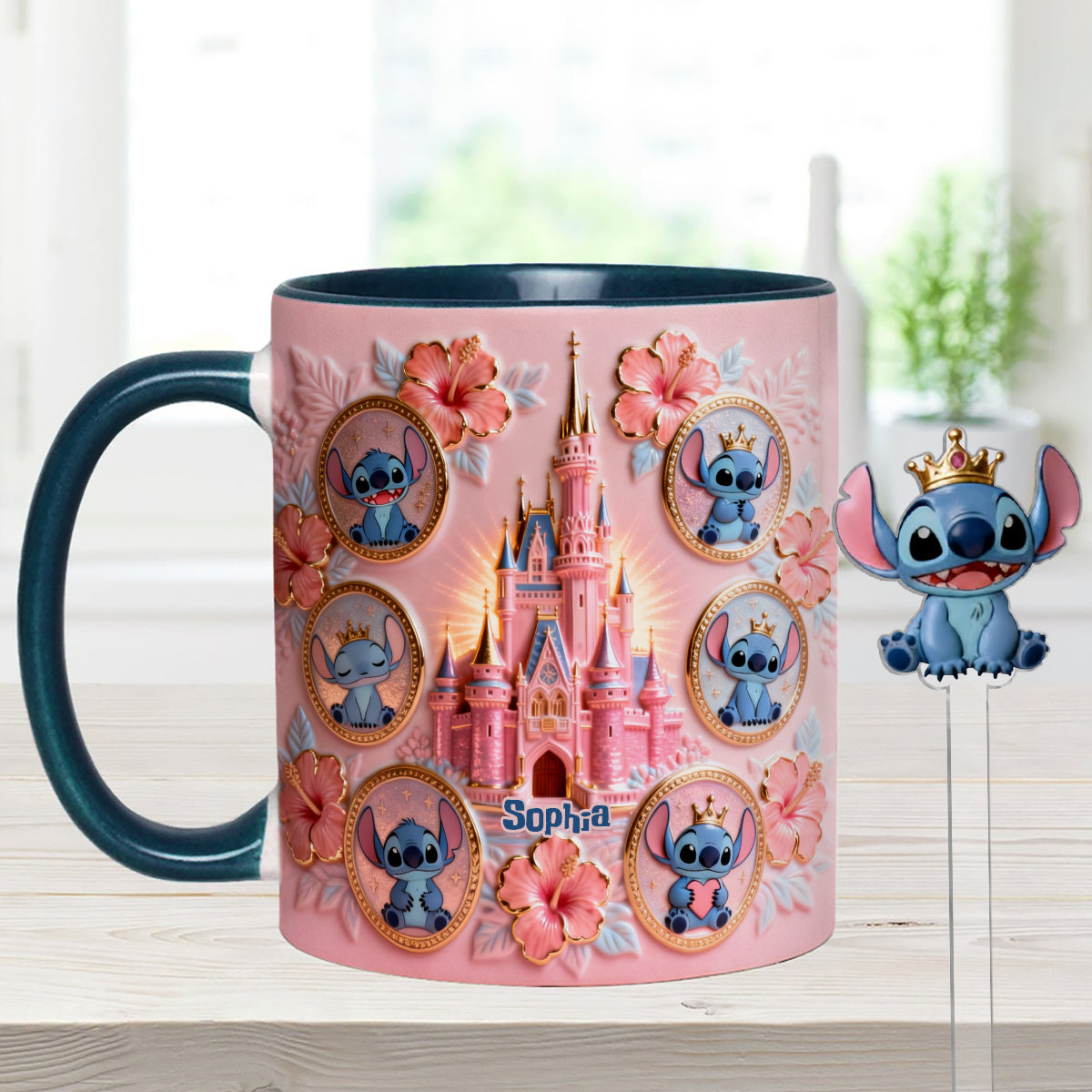 Personalized Ohana Mug Set with Acrylic Stirrer Gift for Family Set Accent Mug with Acrylic Stirrers GradoCreations