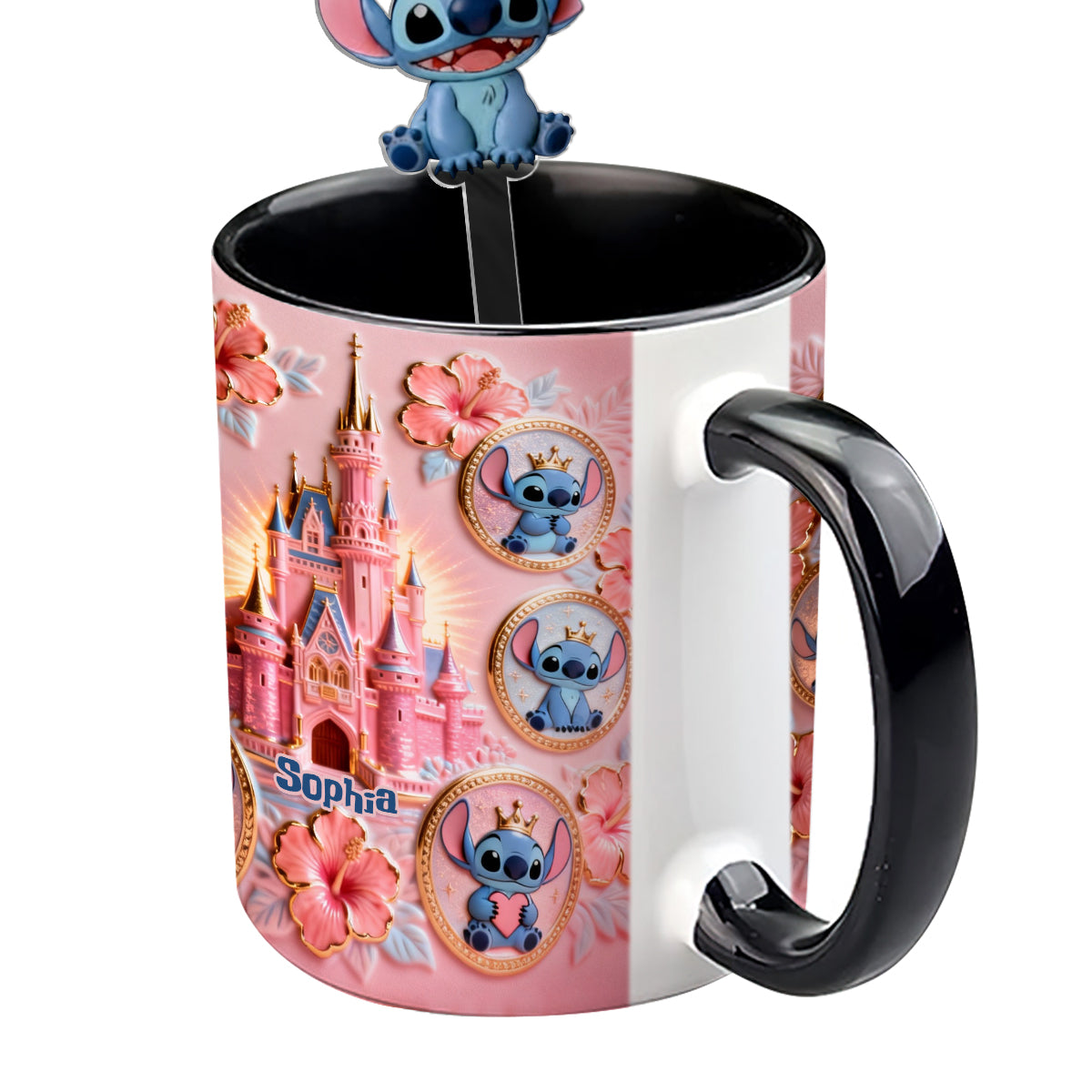 Personalized Ohana Mug Set with Acrylic Stirrer Gift for Family Set Accent Mug with Acrylic Stirrers GradoCreations