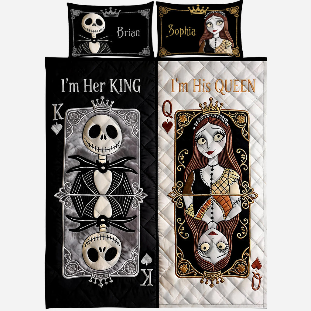 Personalized Nightmare Quilt Set His Queen Her King Bedspread Quilt Set GradoCreations