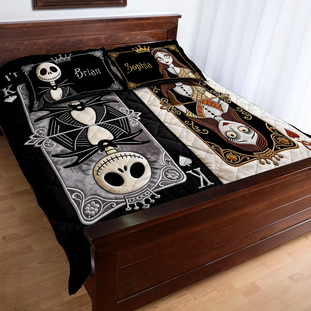 Personalized Nightmare Quilt Set His Queen Her King Bedspread Quilt Set GradoCreations