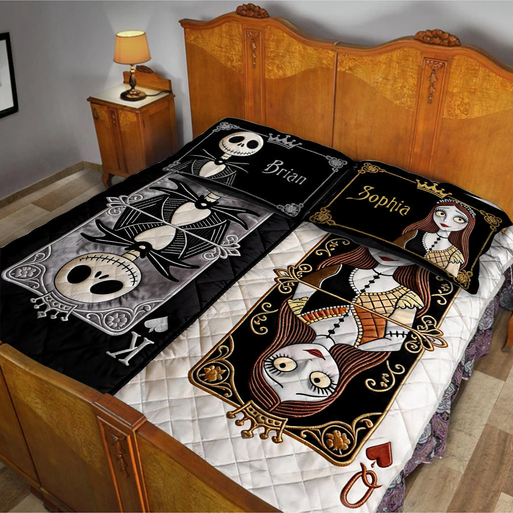 Personalized Nightmare Quilt Set His Queen Her King Bedspread Quilt Set GradoCreations