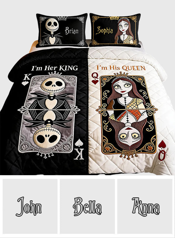 Personalized Nightmare Quilt Set His Queen Her King Bedspread Quilt Set GradoCreations