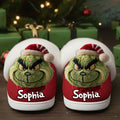 Personalized Grinchmas Slippers with Fur Lining for Christmas Gift Slippers With Fur Lining GradoCreations