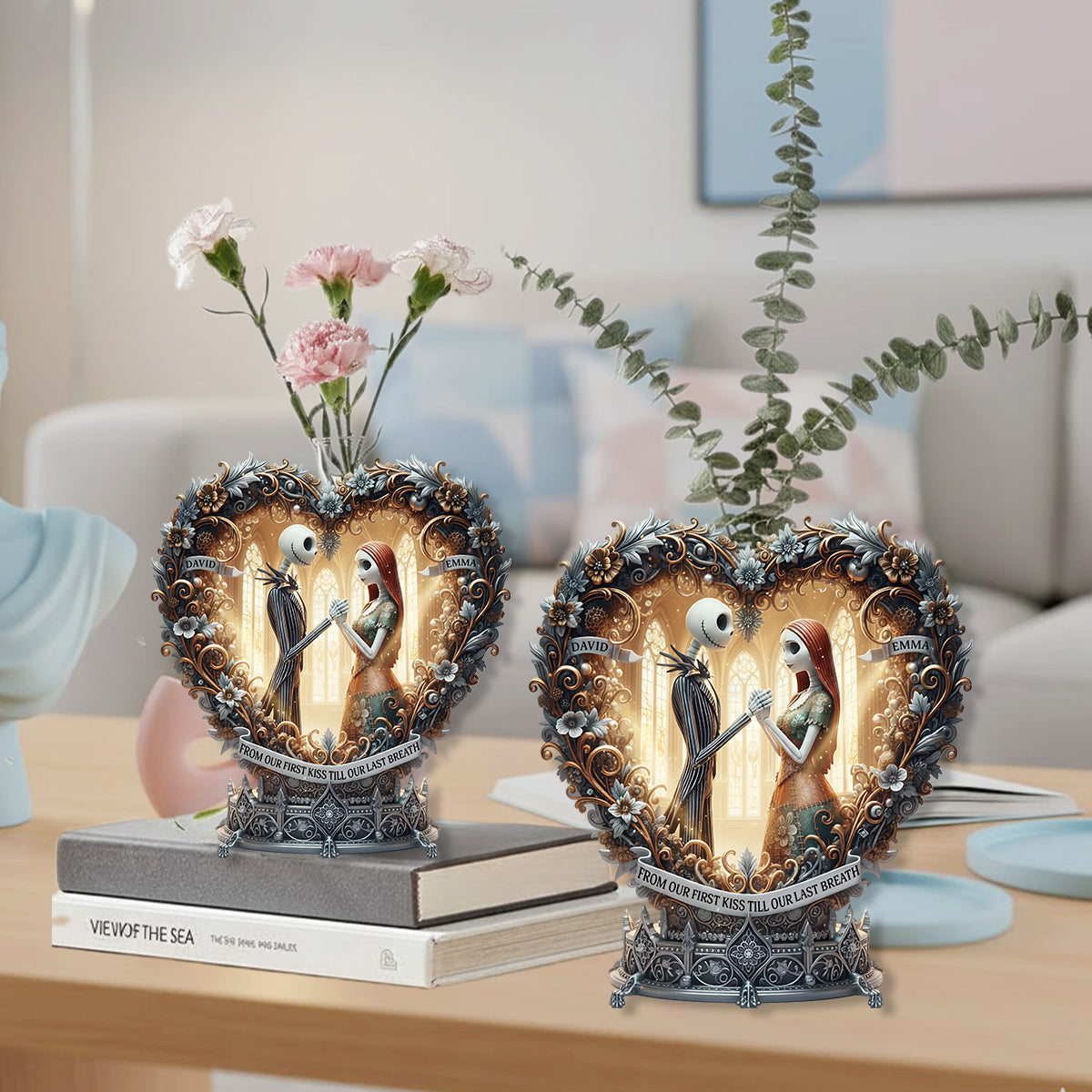 Personalized Heart-Shaped Acrylic Flower Vase Custom Design Gift for Couples Custom Shape Acrylic Flower Vase GradoCreations