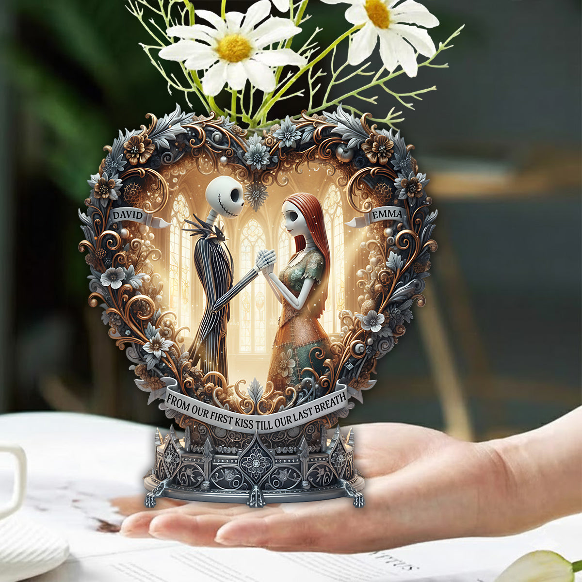 Personalized Heart-Shaped Acrylic Flower Vase Custom Design Gift for Couples Custom Shape Acrylic Flower Vase GradoCreations