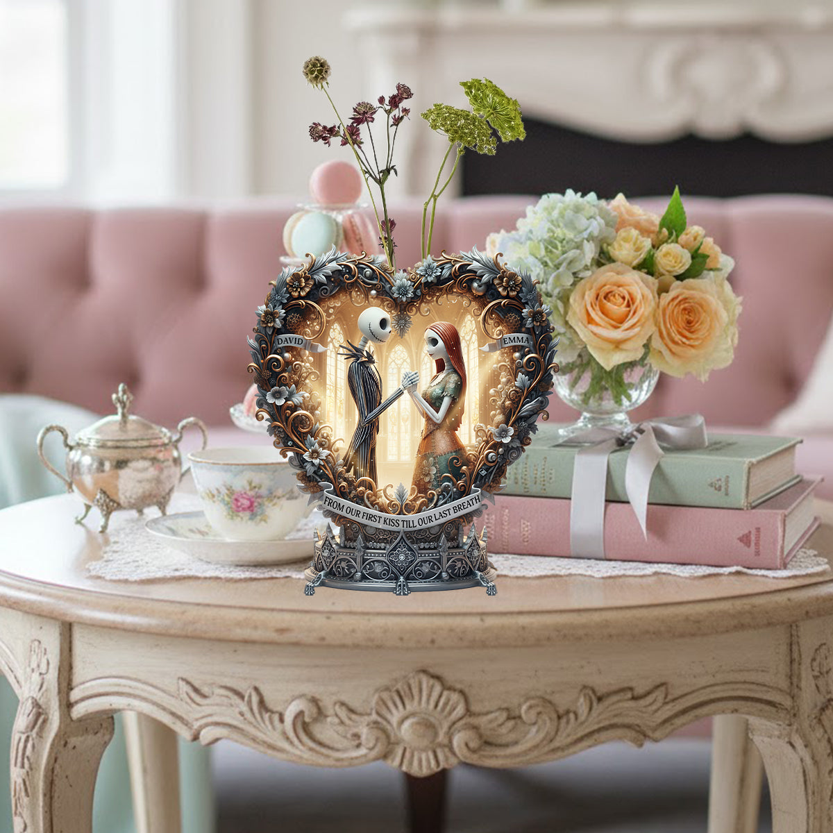 Personalized Heart-Shaped Acrylic Flower Vase Custom Design Gift for Couples Custom Shape Acrylic Flower Vase GradoCreations