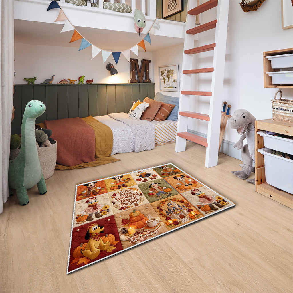 Personalized Non-Slip Tufted Rug Custom Family Name Fall Decor Non-Slip Tufted Rug GradoCreations