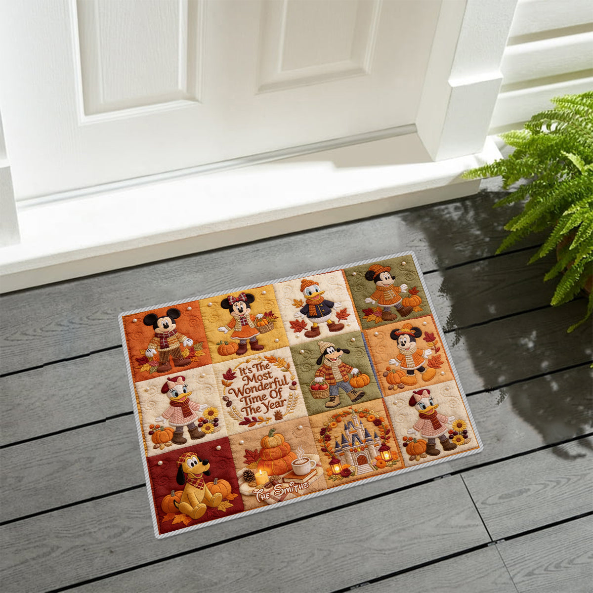 Personalized Non-Slip Tufted Rug Custom Family Name Fall Decor Non-Slip Tufted Rug GradoCreations