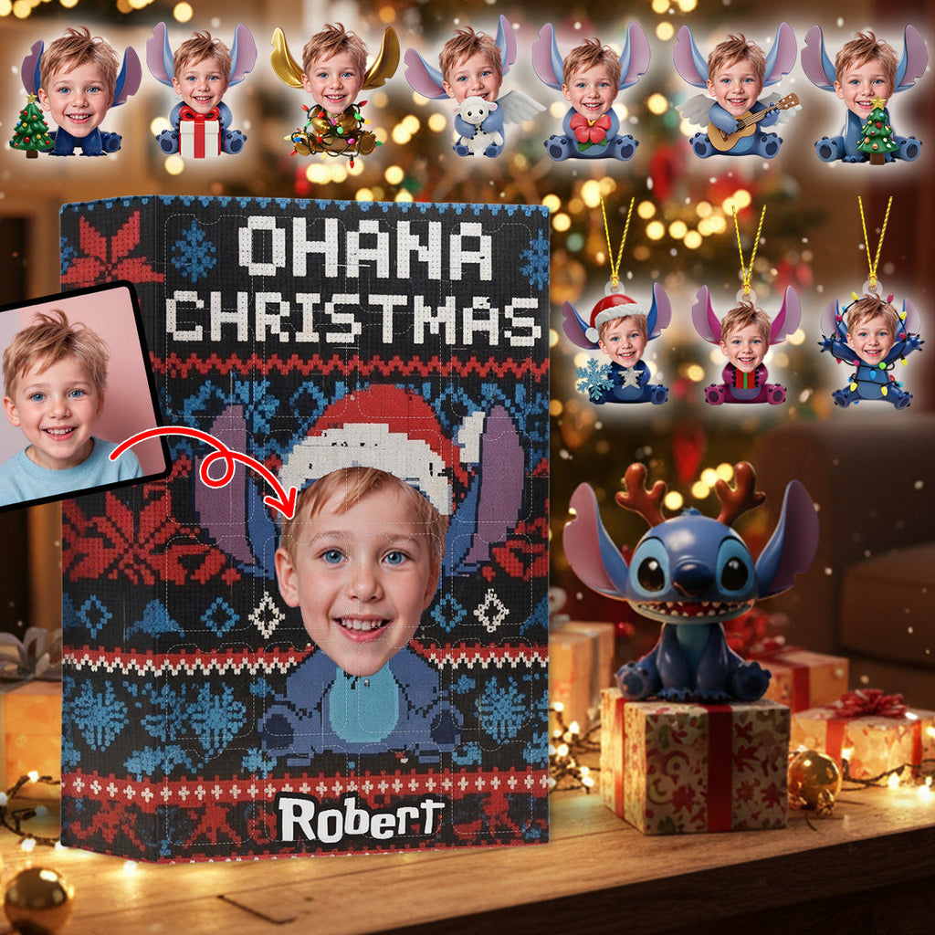 Personalized Ohana Advent Calendar with Ornaments for Kids Family Christmas Gift Advent Calendar With Ornaments GradoCreations