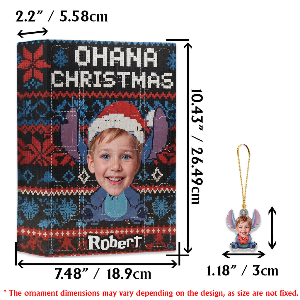 Personalized Ohana Advent Calendar with Ornaments for Kids Family Christmas Gift Advent Calendar With Ornaments GradoCreations