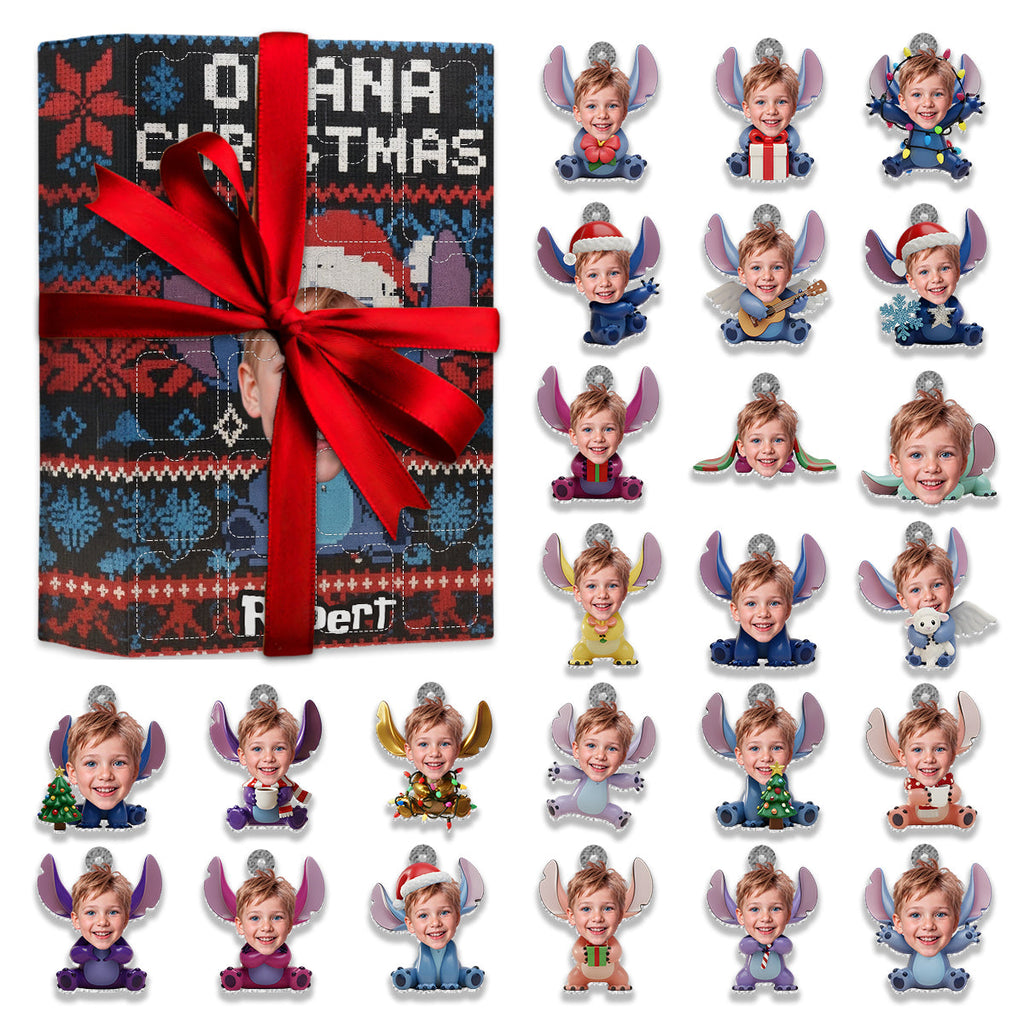Personalized Ohana Advent Calendar with Ornaments for Kids Family Christmas Gift Advent Calendar With Ornaments GradoCreations