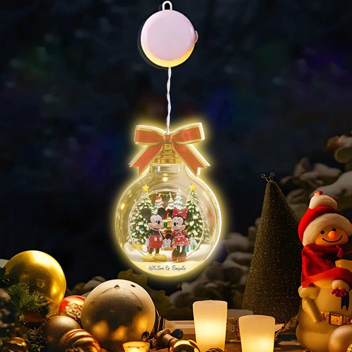 Personalized LED Light Ornament Christmas Gift for Kids LED Light Ornament GradoCreations