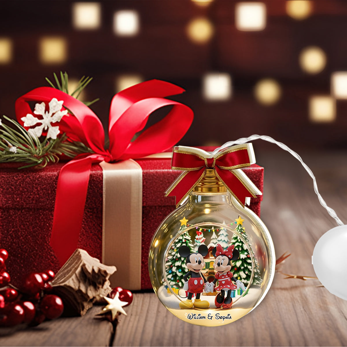 Personalized LED Light Ornament Christmas Gift for Kids LED Light Ornament GradoCreations