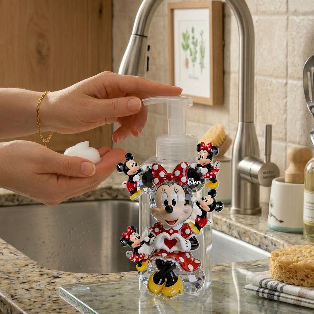 Personalized Minnie Mouse Soap Dispenser Custom Name Gift for Mom Pump Dispenser GradoCreations