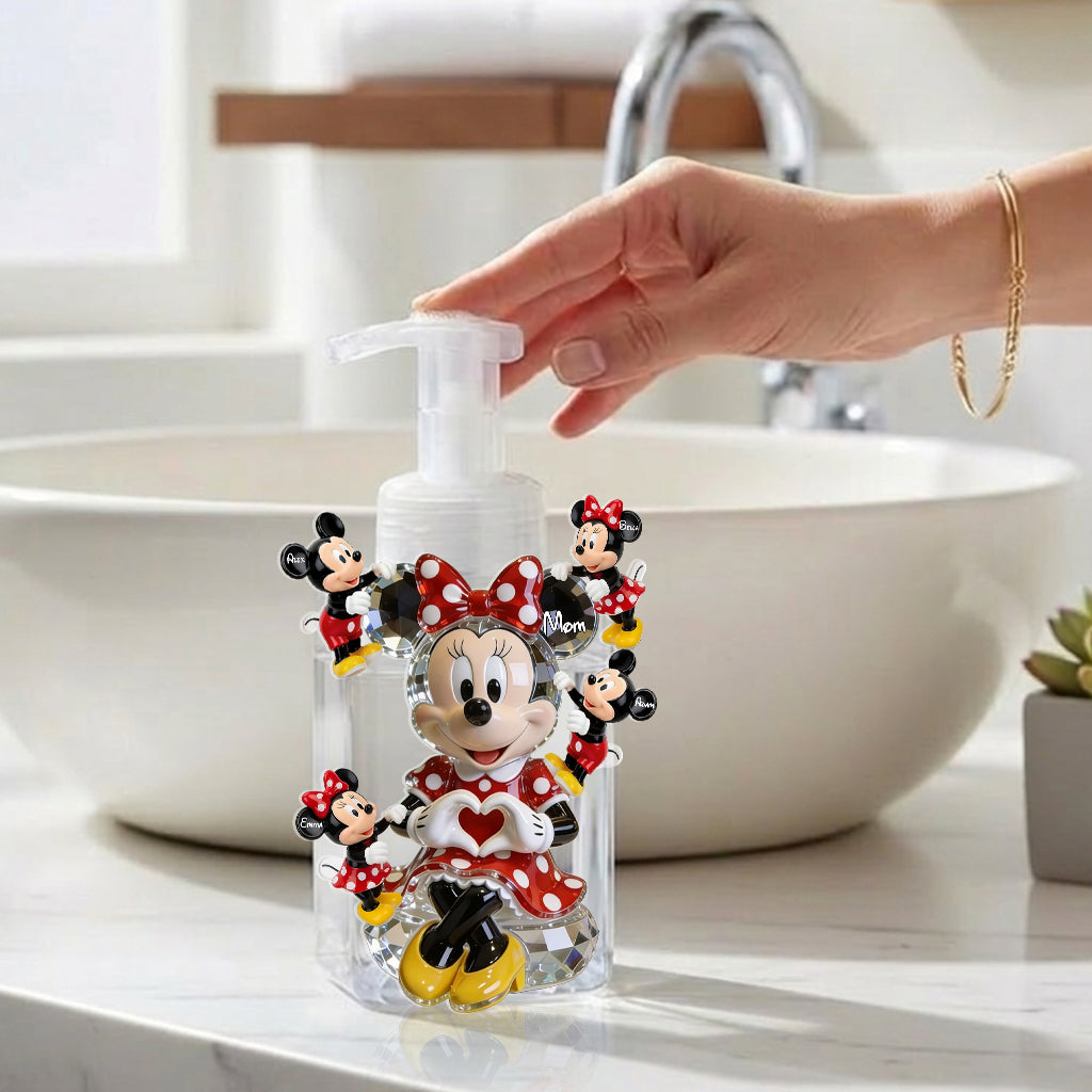 Personalized Minnie Mouse Soap Dispenser Custom Name Gift for Mom Pump Dispenser GradoCreations