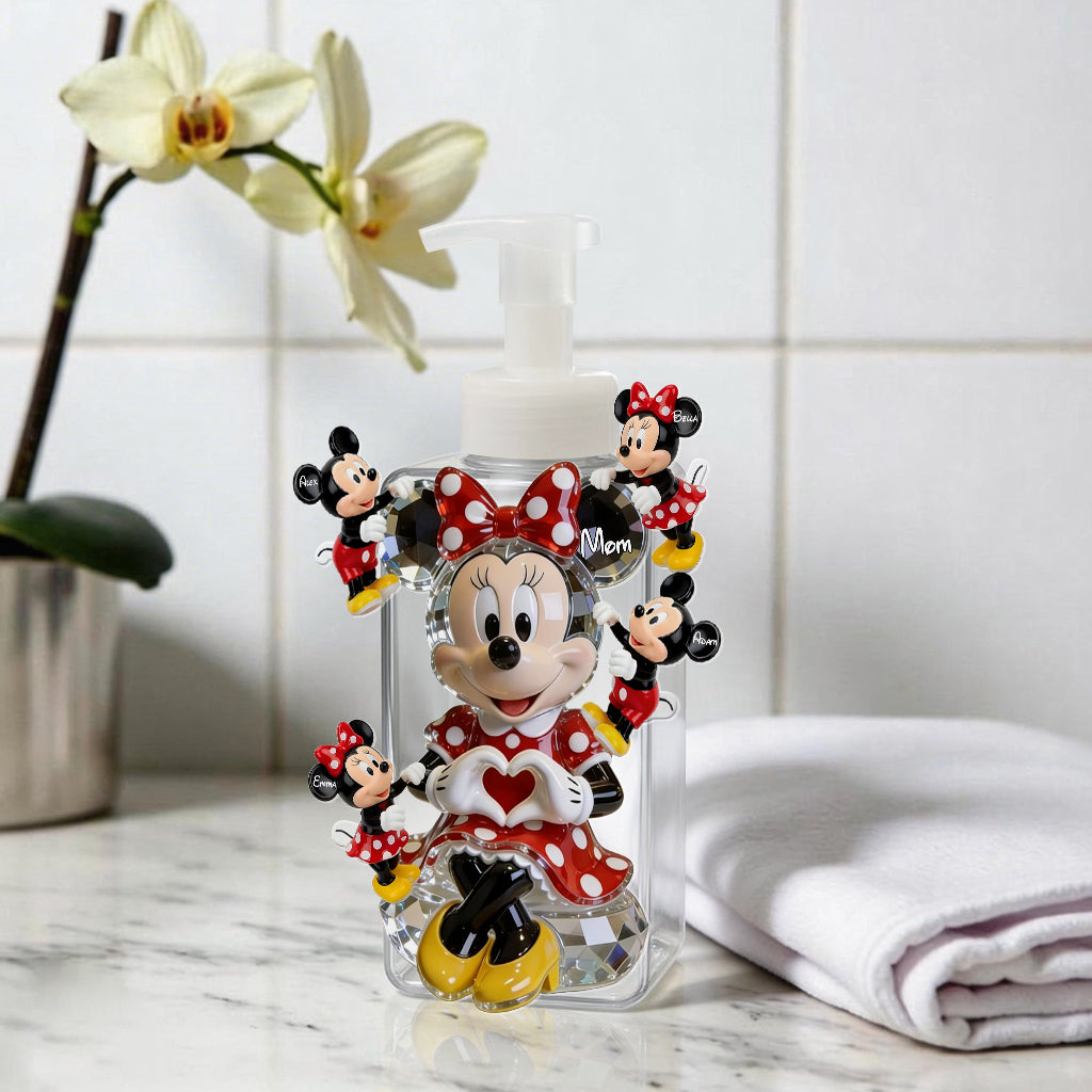 Personalized Minnie Mouse Soap Dispenser Custom Name Gift for Mom Pump Dispenser GradoCreations