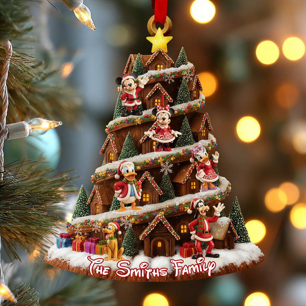 Personalized Cartoon Family Mouse Ornament for Christmas Gift Ornament GradoCreations