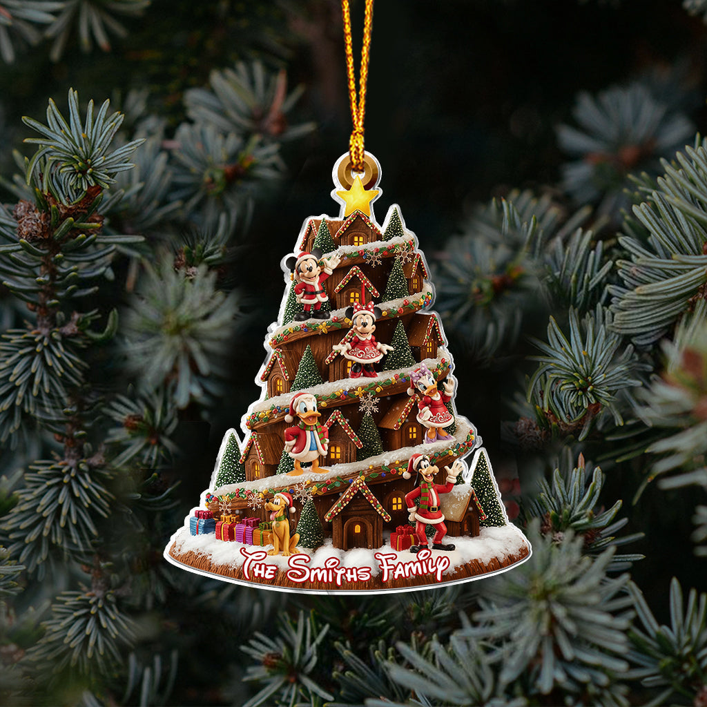 Personalized Cartoon Family Mouse Ornament for Christmas Gift Ornament GradoCreations