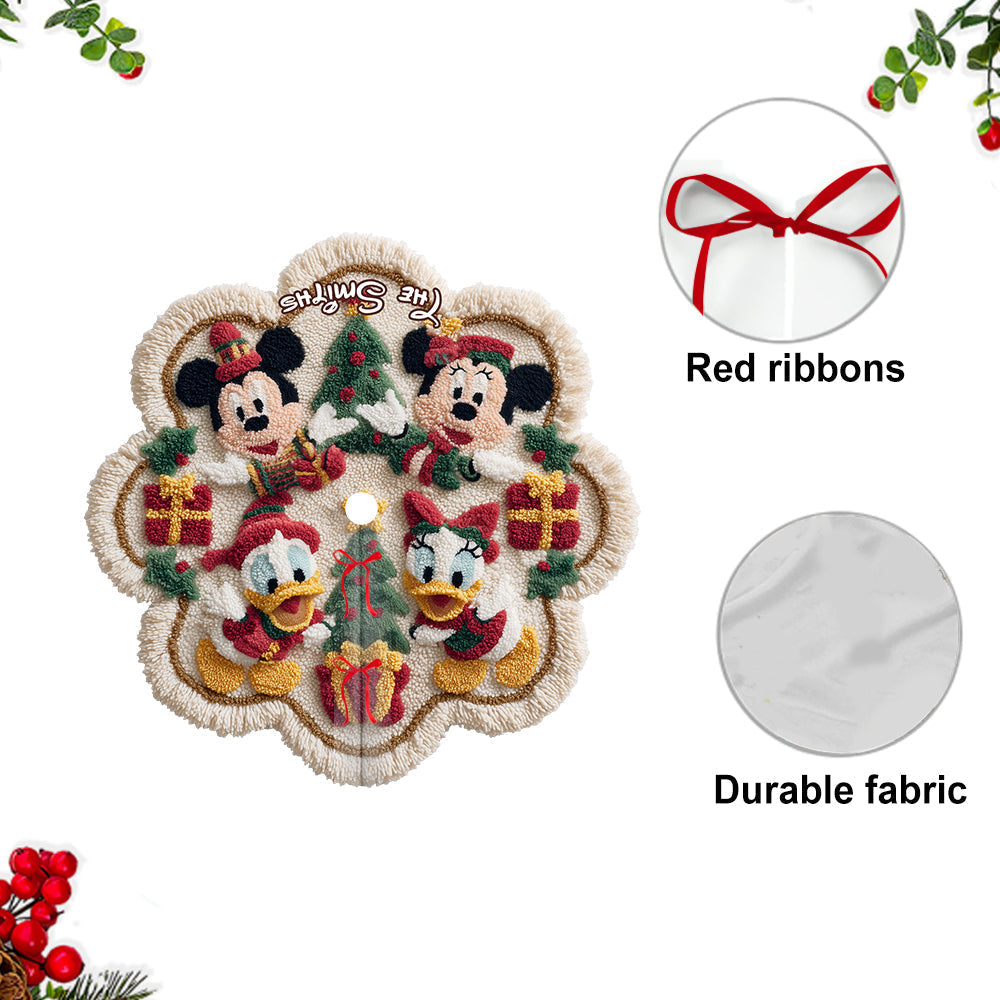 Personalized Mouse Shaped Tree Skirt Custom Name Holiday Decor Shaped Tree Skirt GradoCreations