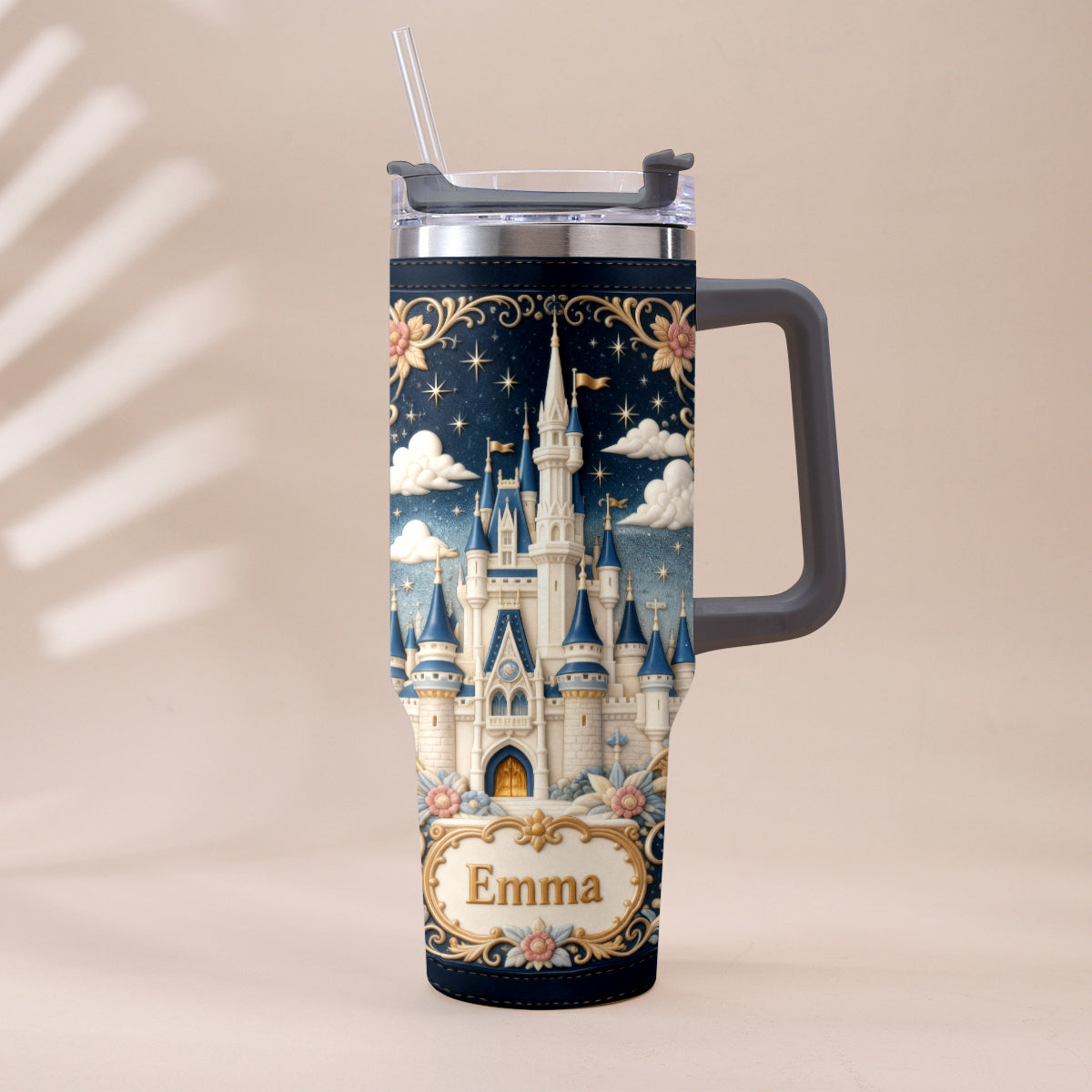 Personalized Dream Trip Tumbler With Handle Custom Name Gift Tumbler With Handle GradoCreations