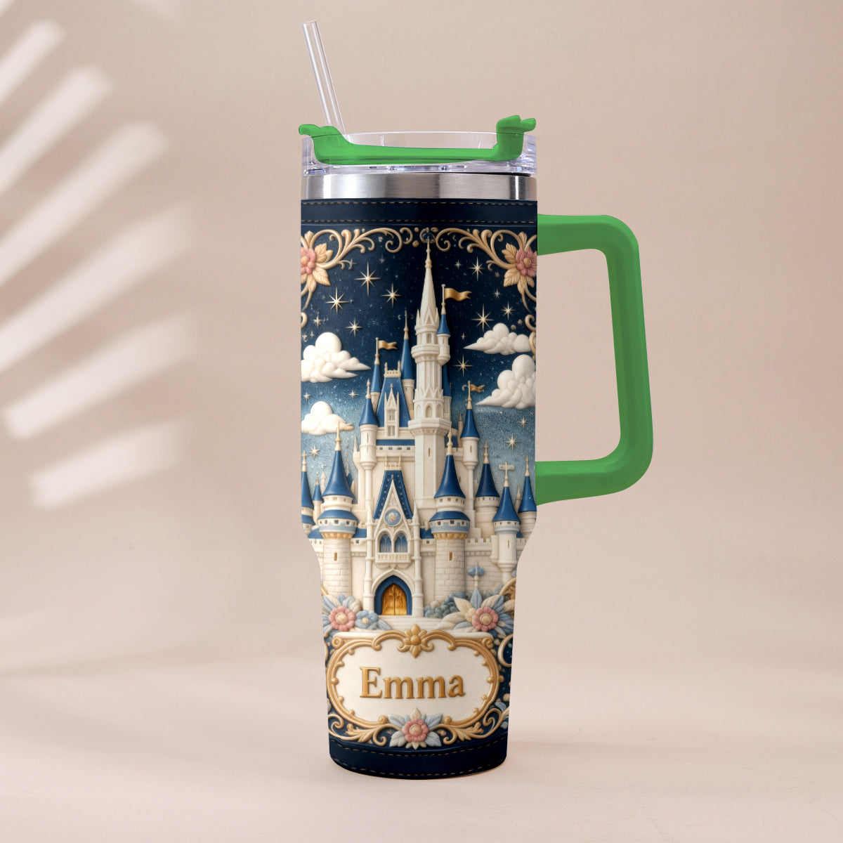 Personalized Dream Trip Tumbler With Handle Custom Name Gift Tumbler With Handle GradoCreations