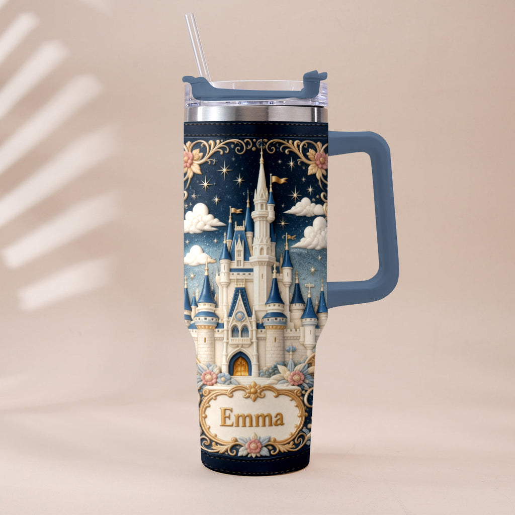 Personalized Dream Trip Tumbler With Handle Custom Name Gift Tumbler With Handle GradoCreations