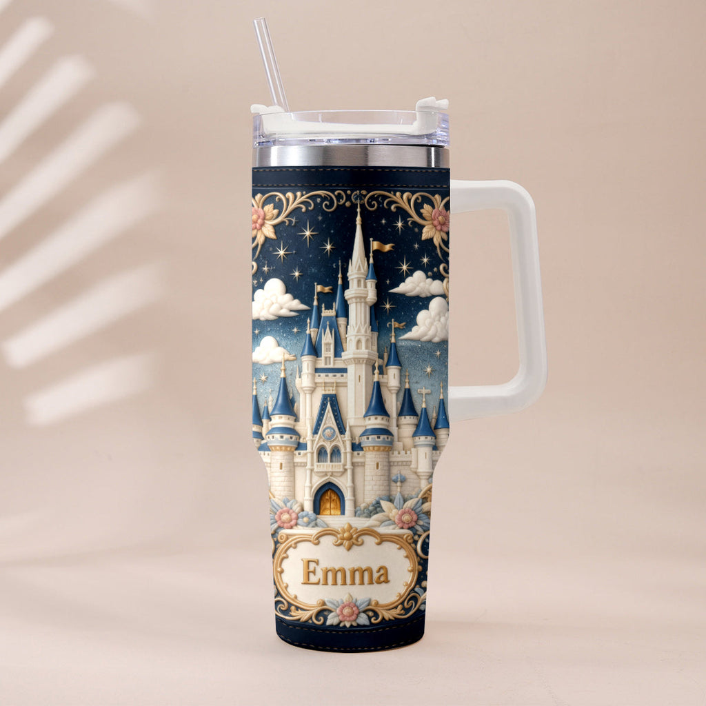 Personalized Dream Trip Tumbler With Handle Custom Name Gift Tumbler With Handle GradoCreations