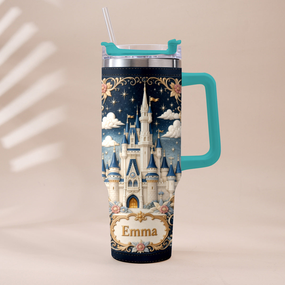 Personalized Dream Trip Tumbler With Handle Custom Name Gift Tumbler With Handle GradoCreations