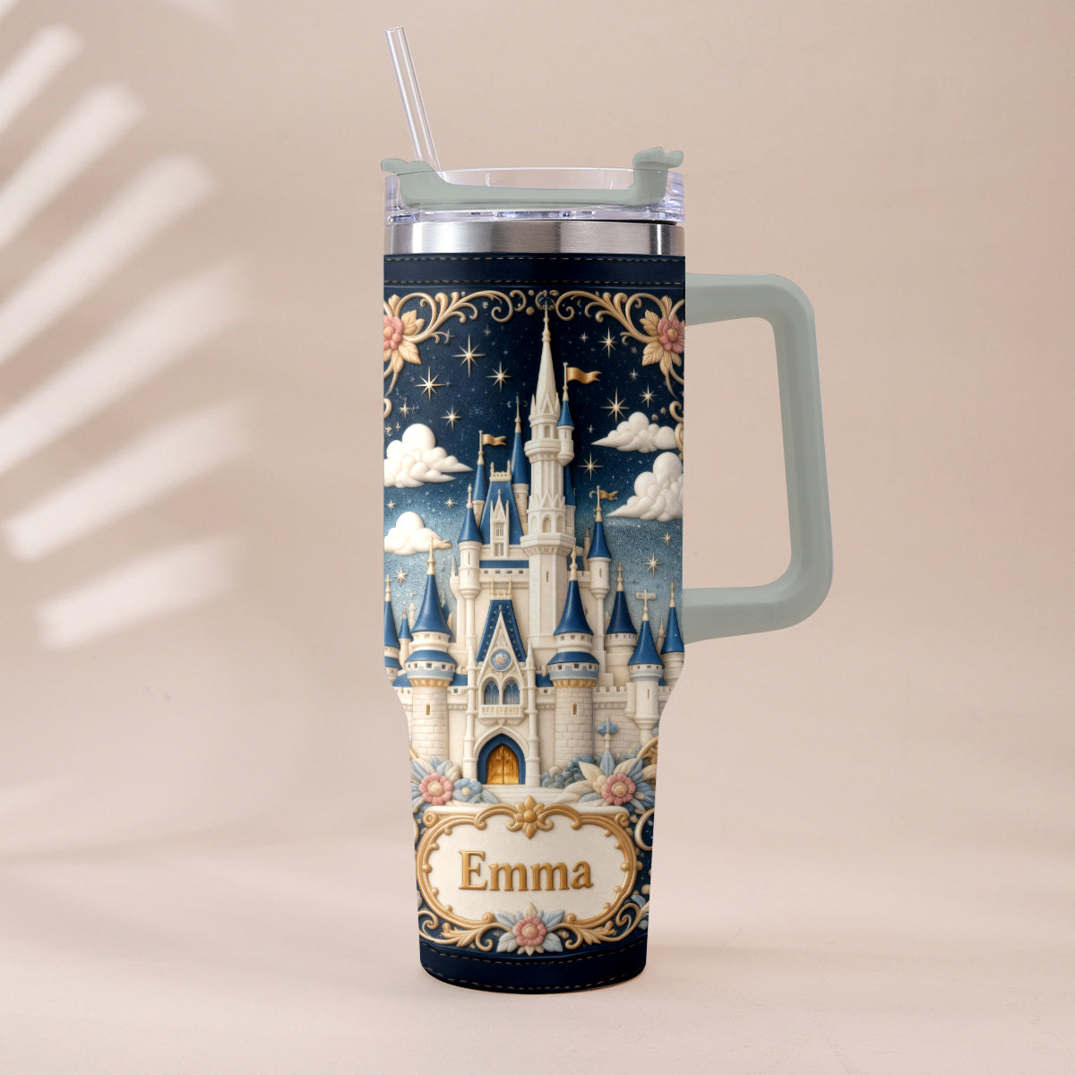Personalized Dream Trip Tumbler With Handle Custom Name Gift Tumbler With Handle GradoCreations