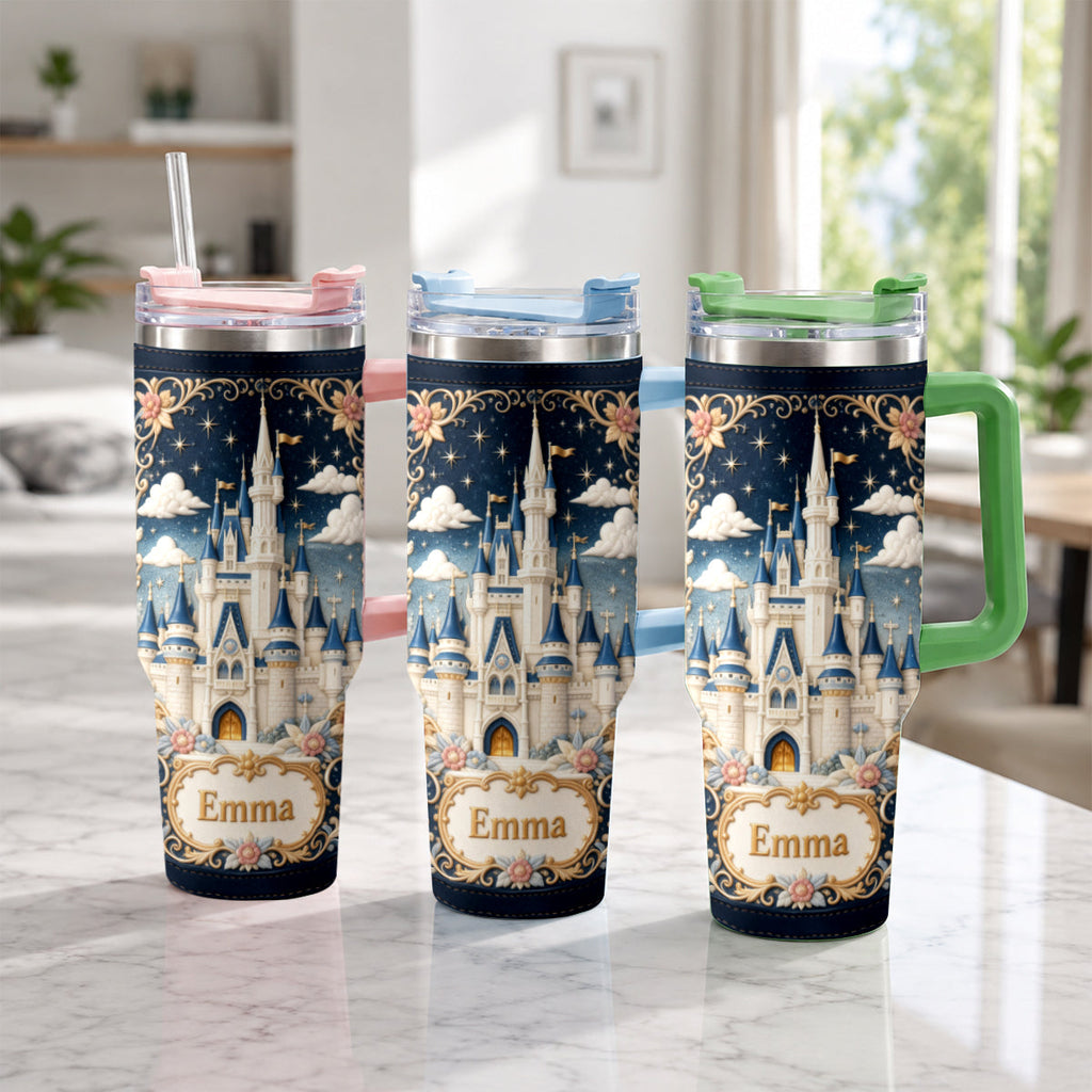 Personalized Magical Castle Tumbler Custom Name Gift for Her Tumbler GradoCreations