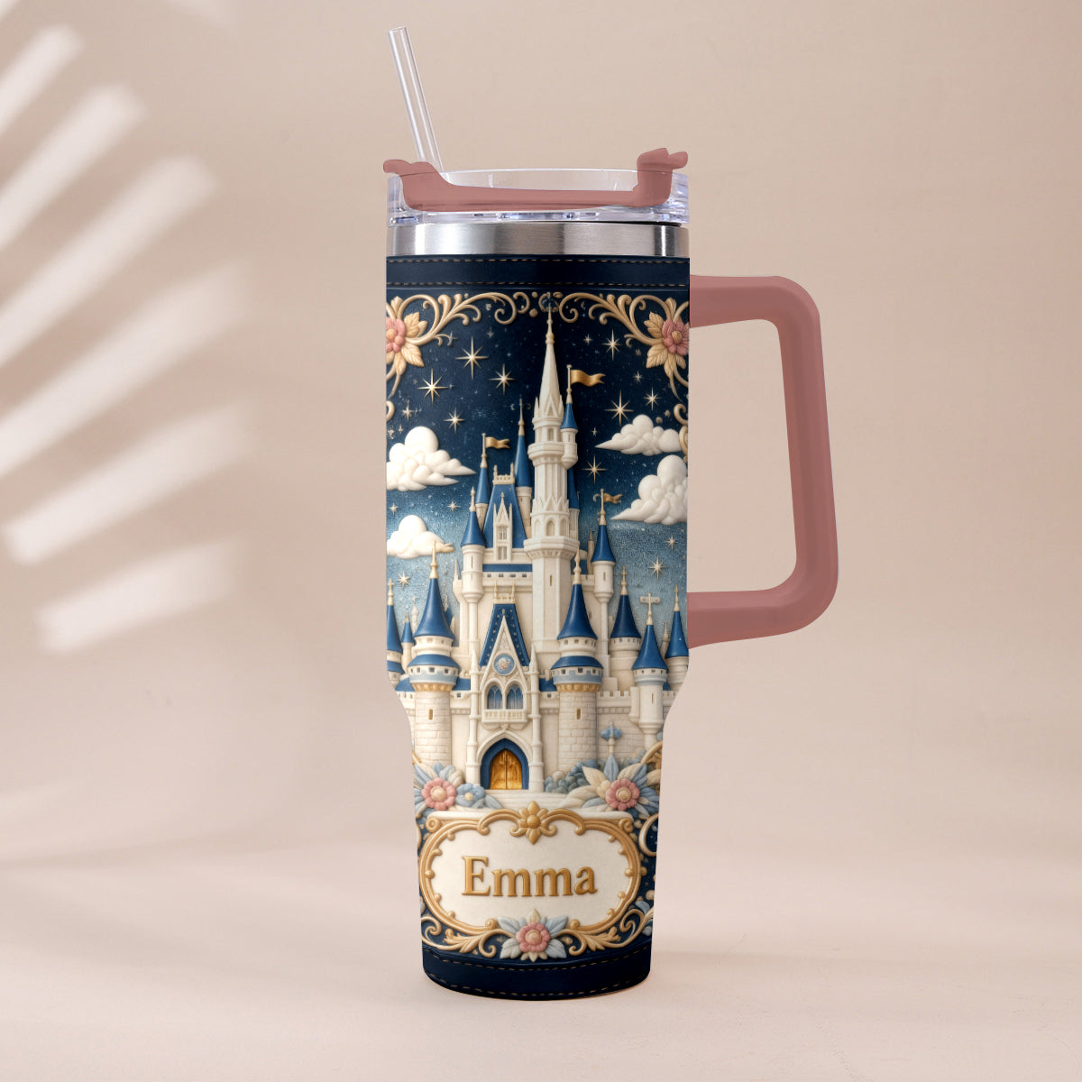 Personalized Dream Trip Tumbler With Handle Custom Name Gift Tumbler With Handle GradoCreations