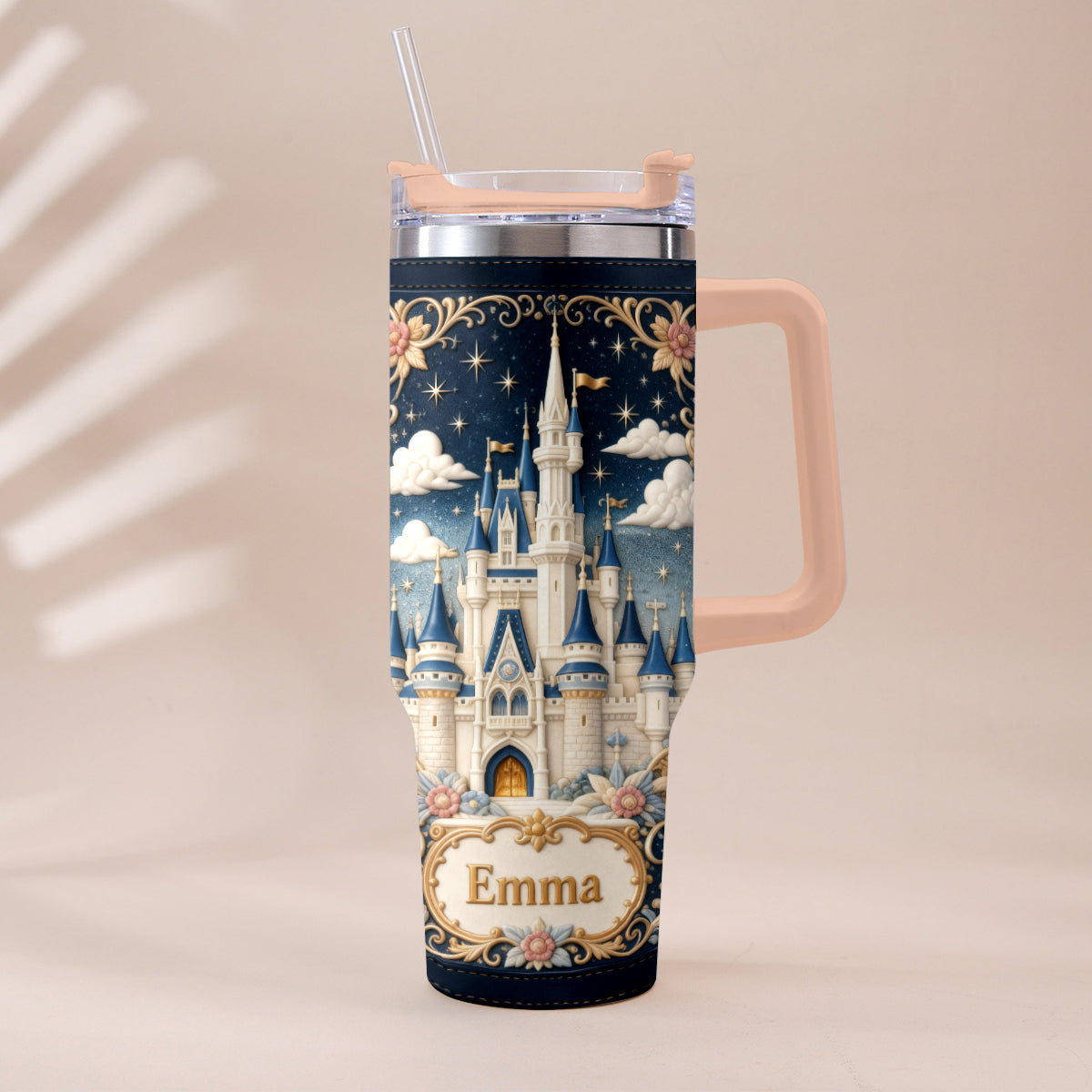 Personalized Dream Trip Tumbler With Handle Custom Name Gift Tumbler With Handle GradoCreations
