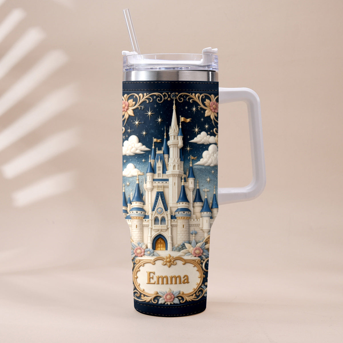 Personalized Dream Trip Tumbler With Handle Custom Name Gift Tumbler With Handle GradoCreations