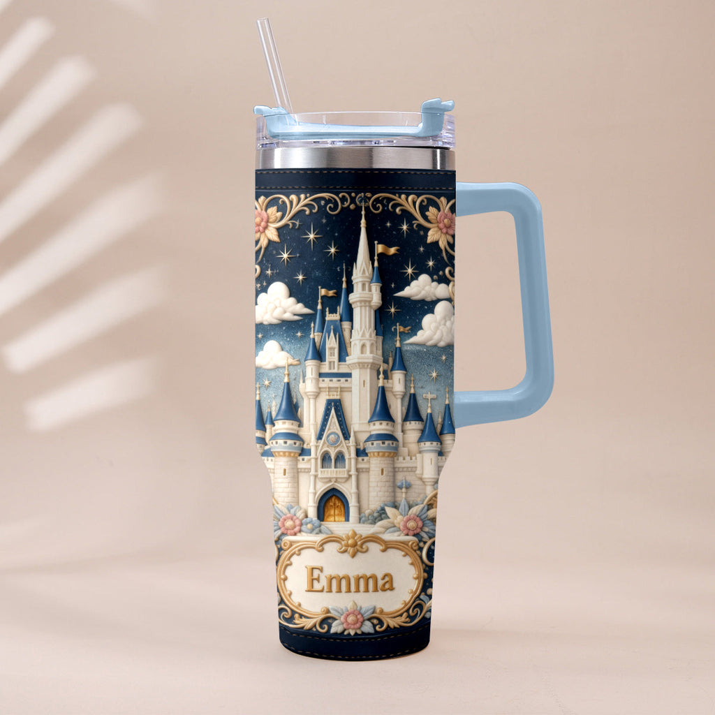 Personalized Dream Trip Tumbler With Handle Custom Name Gift Tumbler With Handle GradoCreations