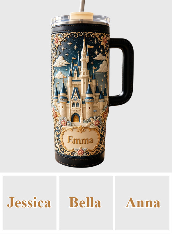 Personalized Dream Trip Tumbler With Handle Custom Name Gift Tumbler With Handle GradoCreations