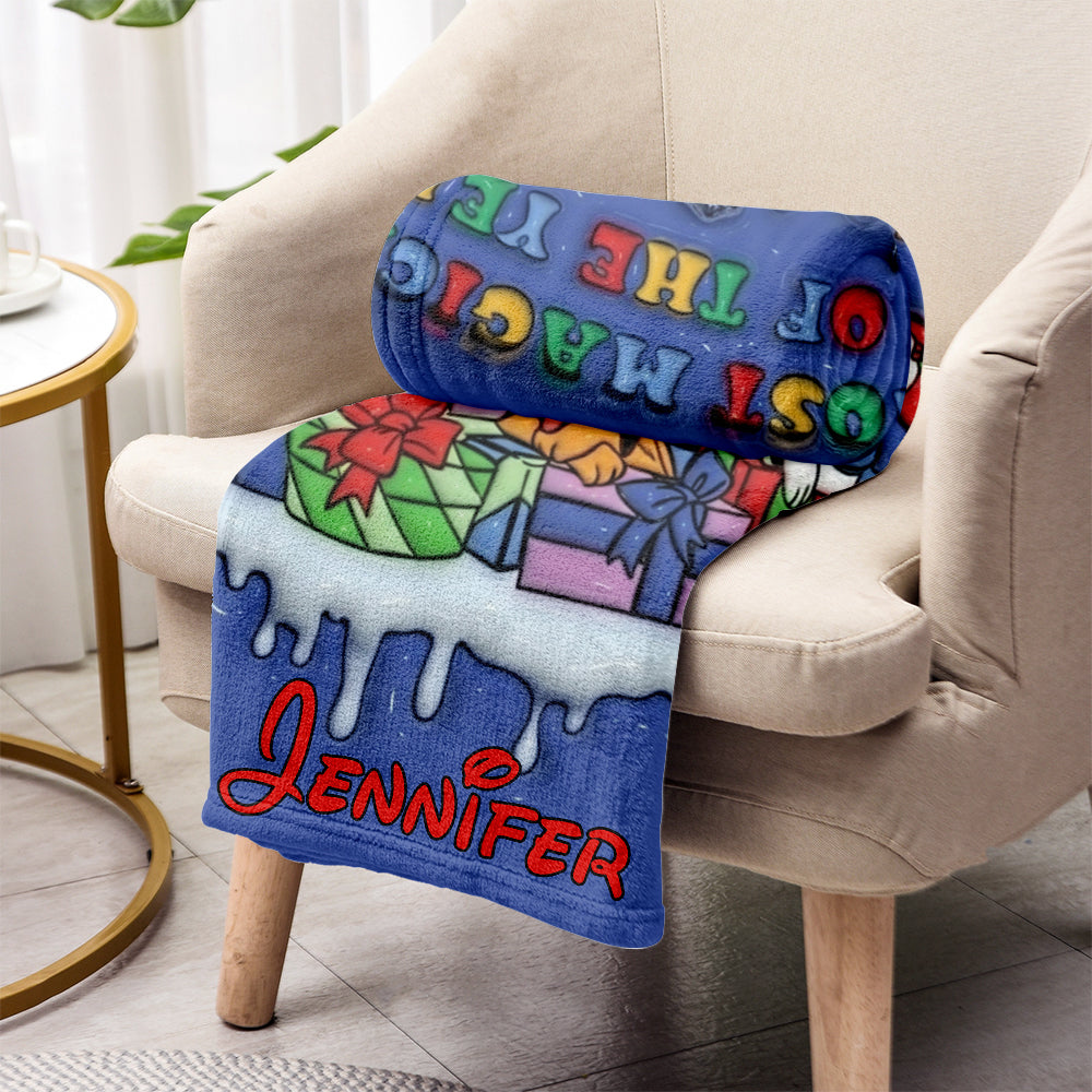Personalized Flannel Mouse Blanket Custom Name Holiday Gift Blanket GradoCreations