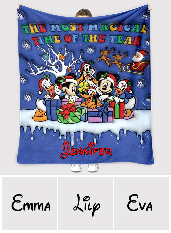 Personalized Flannel Mouse Blanket Custom Name Holiday Gift Blanket GradoCreations