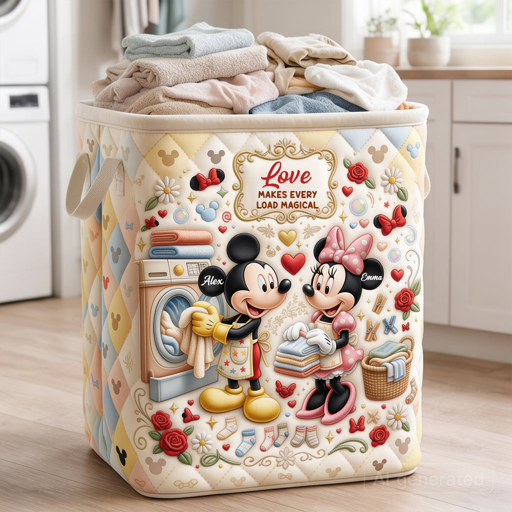 Personalized Mickey Mouse Laundry Storage Basket Custom Design Gift for Kids Laundry Basket GradoCreations