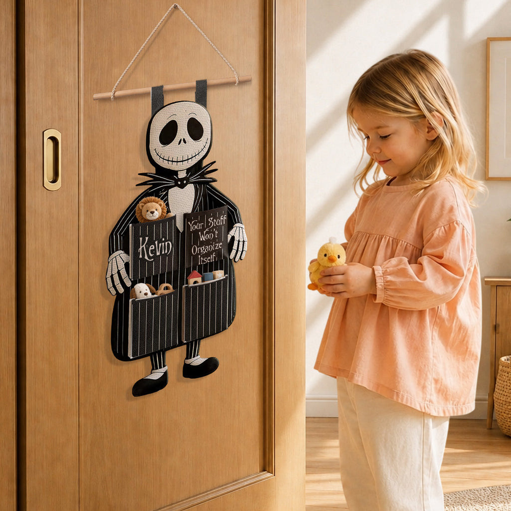 Personalized Nightmare Hanging Organizer with 4 Pockets for Couples Hanging Organizer GradoCreations