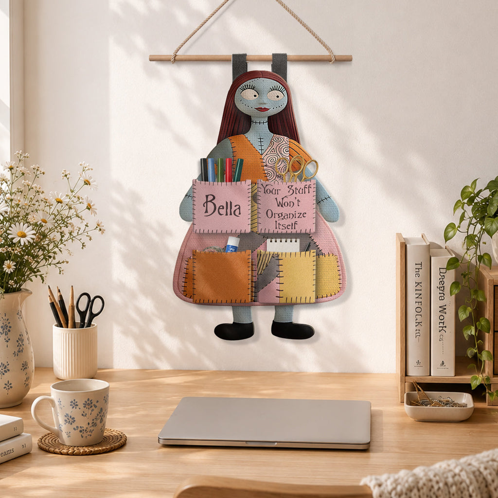 Personalized Nightmare Hanging Organizer with 4 Pockets for Couples Hanging Organizer GradoCreations