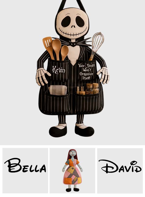 Personalized Nightmare Hanging Organizer with 4 Pockets for Couples Hanging Organizer GradoCreations