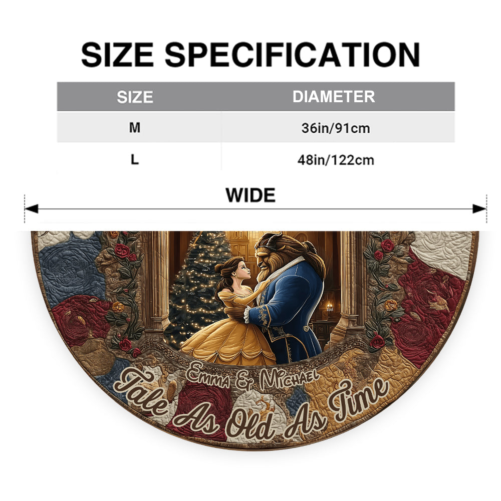 Personalized Christmas Tree Skirt for Couples Unique Design Shaped Tree Skirt GradoCreations